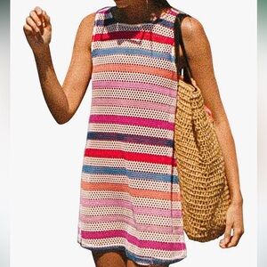 Rainbow Crochet Swim Cover-up
